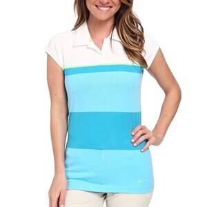 NIKE GOLF  Sleeveless Tour Performance White/Blue Polo Shirt Women’s Size M